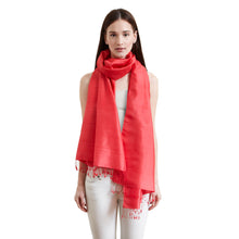 Poppy Red Silk Scarf + Gold plate Lapis Studs - Afghanistan